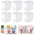 Szsrcywd 6 Pcs Refrigerator Organizer Bins,20oz Clear Plastic Fridge Side Door Storage Box,Stackable Food Fruit,Vegetable,Cereals Containers Set for Pantry Picnic Office Kitchen Organization