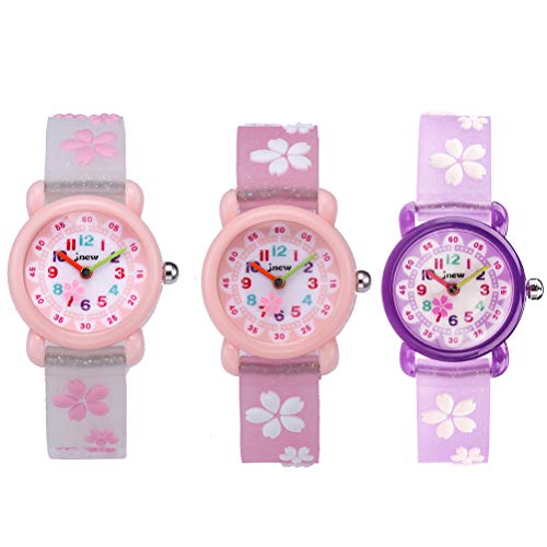 Pretty Sakura Kids Watches Quartz Watches Creative Time Learning Wrist Watches Students Wrist Watche