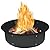 Koutemie Outdoor Fire Pit Ring Liner 35-Inch Outer/31-Inch Inner Diameter, Heavy Duty Solid Metal Steel Round Firepit Rim Insert for Outside DIY Campfire Ring Above or In-Ground, Black