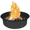 Koutemie Outdoor Fire Pit Ring Liner 35-Inch Outer/31-Inch Inner Diameter, Heavy Duty Solid Metal Steel Round Firepit Rim Insert for Outside DIY Campfire Ring Above or In-Ground, Black
