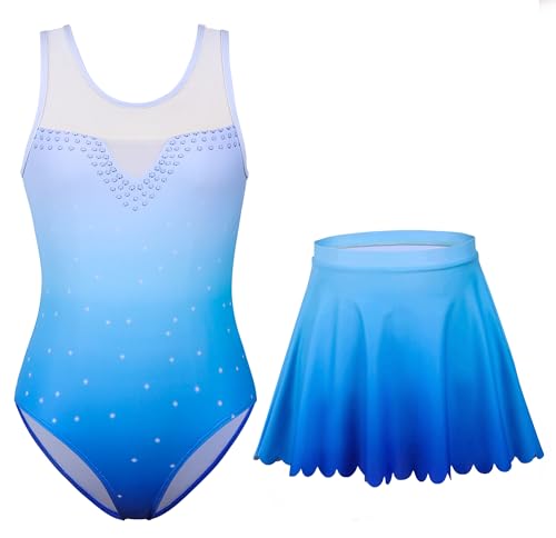 Justaucorps de gymnastique filles avec jupe robe danse classique 4-10 ans