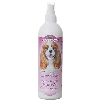 Bio-Groom Indulge Argan Oil Spray Treatment for Dogs, Replenish Dogs Moisture and Maintain Coat Healthy, Silky, Shiny, Nourishes Skin and Keep Them Smelling Fresh, 355ml