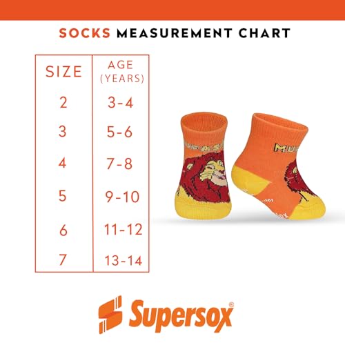 Image of Supersox Regular Disney Socks for Babies, Made with Breathable, Anti Odour & Moisture Absorbent Combed Cotton with a Extra Durable Welt, Ideal For All Day Wear (Pack Of 3)