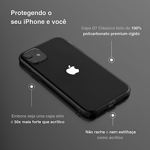 Dechutz Capa D7 Clássico Slim Fit, Nunca amarela - para iPhone 11 (Transparente)