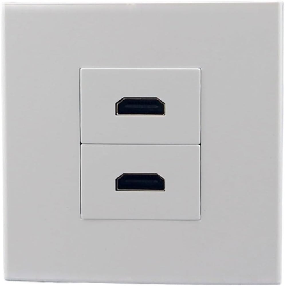 2-port HDMI2.0 wall plate with 20cm extension cable