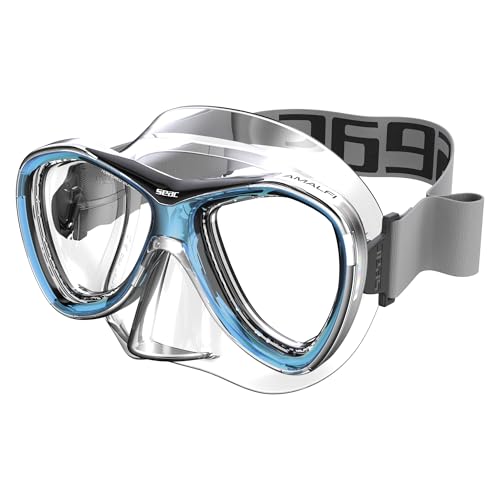 Máscara de snorkel con doble lente SEAC Amalfi y silicona blanda anti filtraciones