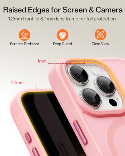 Image of UNBREAKcable Magnetic for iPhone 16 Pro Max Case 6.9-Inch, Compatible with MagSafe, Full Camera Protection, Built-in Magnetic Ring, Drop Protection Shockproof Slim Phone Cover - Pink