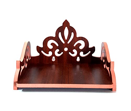 DIVOKAH® Piccolo tempio in legno compensato per casa, ufficio e negozio/sinhasan/Pooja Stand/Hindola (21,6 x 15,2 x 14 cm) (spessore compensato 8 mm) BR_SINHASAN