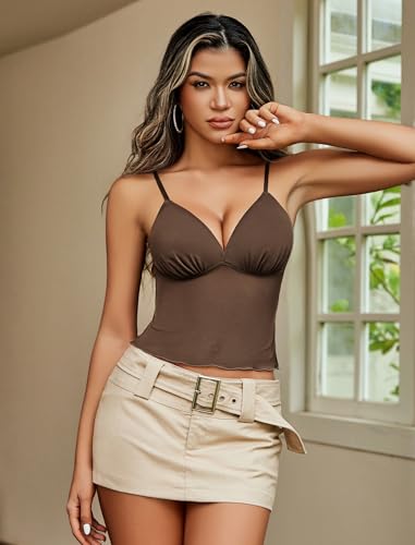Image of Avidlove Bralettes for Women Mesh Tank Top Slim Y2K Camisole See Through Sheer Bralette Party Club Top