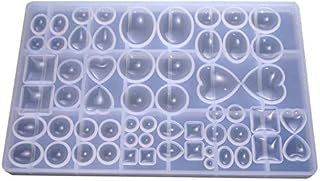 Silicone 3D Gem Diamond Molds, Ball Heart Square Oval Jewelry Molds Resin Molds for Craft DIY Cake Fondant Making Embed Mold Handcraft Casting Epoxy Mould Tools