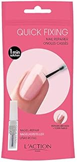 L'Action Paris Quick Fix Nail Repairer, Invisible Nail Polish to Repair Broken & Torn Nails, Keeps Nails Long Until They Grow Again - 8ml