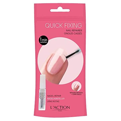 L'Action Paris Quick Fix Nail Repairer, Invisible Nail Polish to Repair Broken & Torn Nails, Keeps Nails Long Until They Grow Again - 8ml Cover