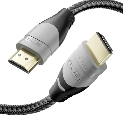 Câble HDMI 8K 3m intpw ultra haut débit gris en coton tressé 48 Gbit/s