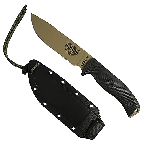ESEE-6 1095 Carbon Steel Black Sheath Black Blade Natural Canvas Micarta 3D Handle product thumbnail 10
