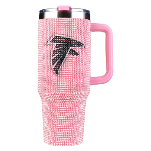 Image of The Memory Company Officially Licensed 40oz Pink Bling Game Day Tumbler, Atlanta Falcons