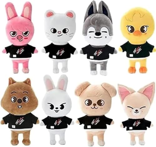 ぬいぐるみ ストレイキッズ ぬいぐるみ 人形 ウサギ アヒル 豚 おもちゃ アイドル クッション 韓流グッズ 応援 ぬいぐるみ枕 おしゃれ 飾り物 プレゼント 白ウサギ+粉ウサギ+白猫+犬+ハスキー+キツネ+ブラウンベア+キジ