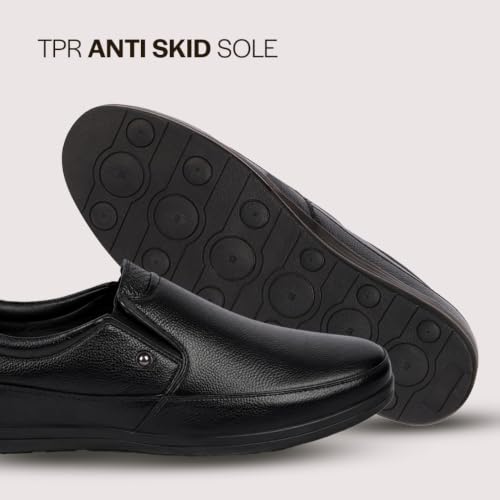 Image of FAUSTO Men's Formal Slip On Shoes for Office Wear | Comfortable Daily Work & Business Meeting Shoes | Professional Formal Footwear for Long Working Hours