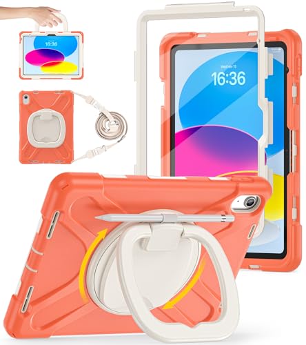 BATYUE Case for iPad (A16) 11th/10th Gen 11''/10.9'' 2025/2022, Orange