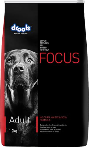 Image of Drools Focus Premium Adult Dry Dog Food 1.2kg Pack | Chicken Flavour | Growth & Intelligence | Digestive Health | Healthy Skin & Coat | Improves Immunity