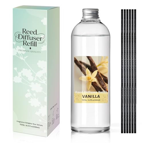 SCENTORINI Difusor De Fragancia Para Habitación Vainilla 500ML Recambio De Aceite Esencia, Ambientadores De Hogar Fragancia Duradera Para El Hogar, Baño y Decoración De Habitación