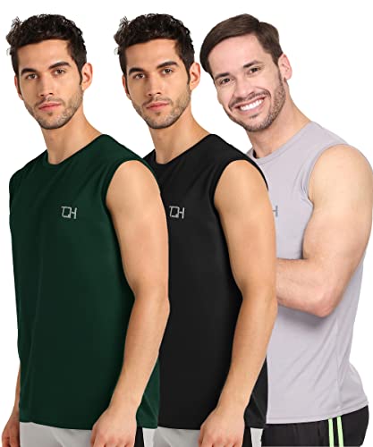 Image of TQH Sleeveless T Shirts for Men | Vest for Men | Tank Top Men's | Sando for Man | Man Sleeveless Gym Vest Round Neck Solid Casual T-Shirt for Workout Running Sports Beach