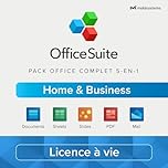 OfficeSuite Home & Business – Licence à vie – Documents, Sheets, Slides, PDF, Mail & Calendar pour 1 PC Windows