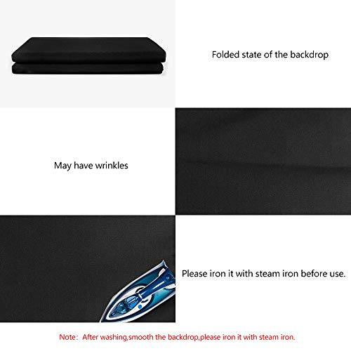 Hemmotop Black Backdrop Background 10 X 20Ft Black Backdrop Screen For Photography Black Photo Backdrop Cloth For Photo Video Studio And Televison #TOP1