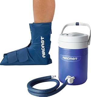 Aircast Cryo/Cuff Cold Therapy: Ankle Cryo/Cuff with Non-Motorized (Gravity-Fed) Cooler, One Size Fits