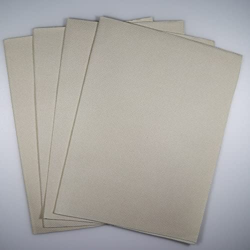 Image of KCS 4 pc of 12 inch x 18 inch 14CT Counted Cotton Aida Cloth Cross Stitch Fabric (Ecru)