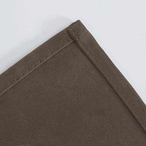 Image of LEMOMO Blackout Curtains 52 x 45 inch /Chocolate Brown Curtains Set of 2 Panels /Thermal Insulated Room Darkening Bedroom Curtains