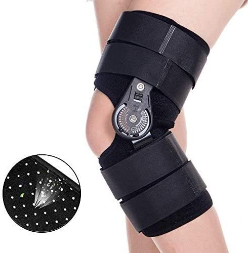rodillera artritis mujer menisco y ligamento Soporte de fijación de rodilla, llave de rodilla ajustable con bisagras ROM Soporte de rehabilitación de fractura por férula Osteoartritis postoperatriz de