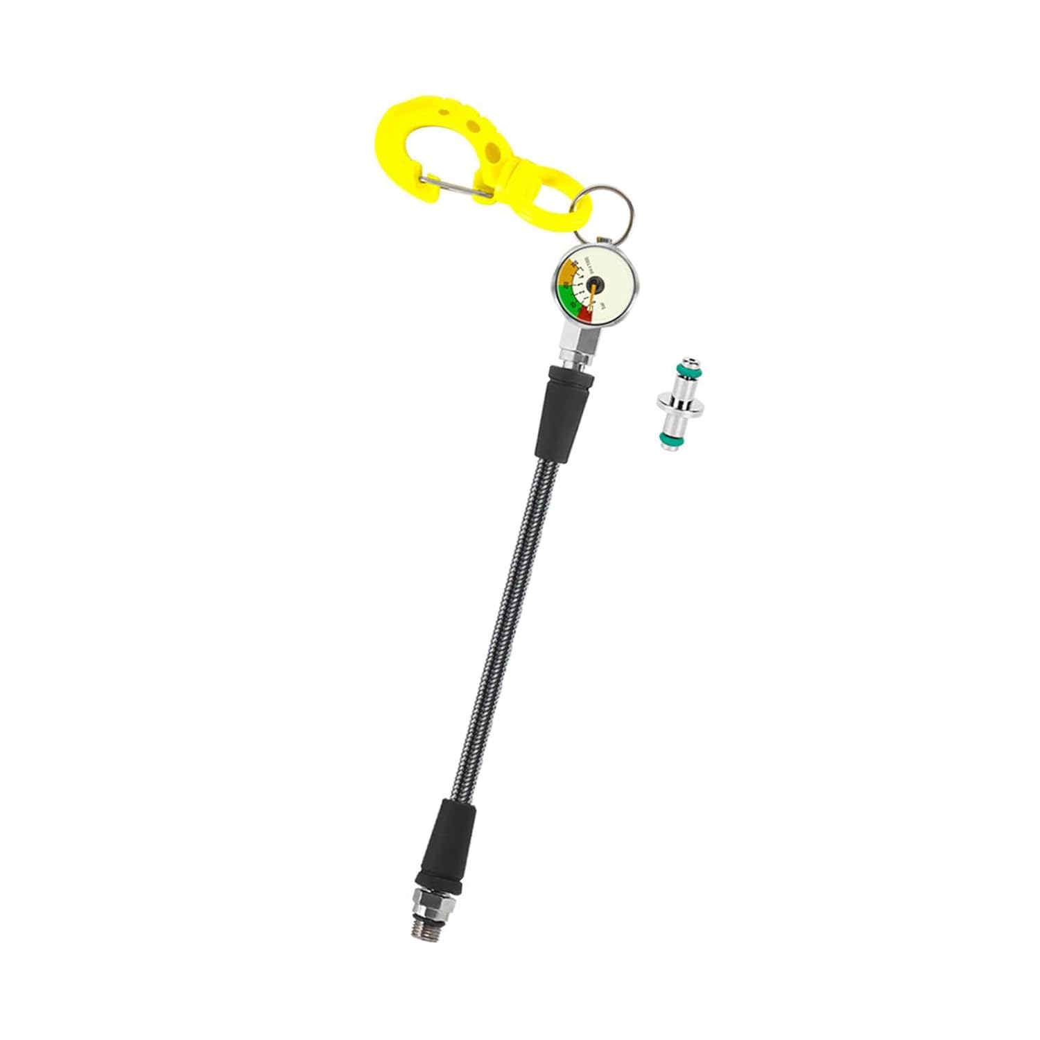 High Pressures Hose Carbon Fibers Construction Hook Included Night Gauges for Extreme Diving Conditions Easyly Hook Pressures Gauges