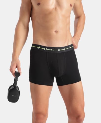Image of Jockey NY16 Men Super Combed Cotton Elastane Stretch Solid Trunk with Ultrasoft Waistband (Pack of 2)