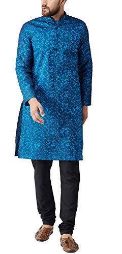 Image of SOJANYA Men's Jacquard Silk Long Kurta - Diwali Celebration Ethnic Wear for Men