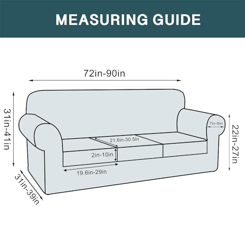 Fantasdecor FDSOFA2P-3IVORY-TRUE-YH 4 Piece Sofa Velvet Couch Covers For 3 Cushion Stretch Slipcover thumb #1