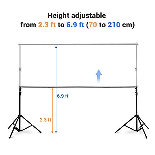 AW Backdrop Stand 10 x 7ft/3m x 2.1m Adjustable Parties Background Support System Stand with 2 Clamps 4 Clips 2 Sand… - Image 4