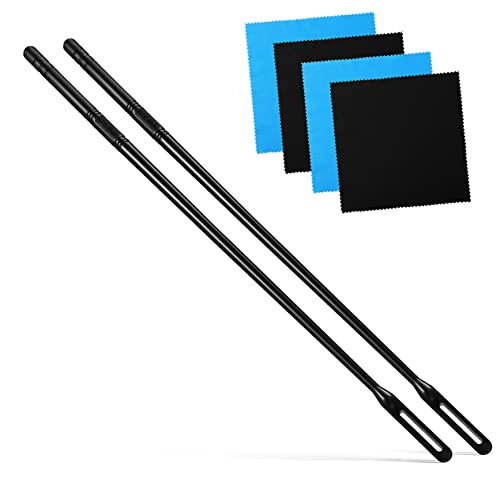 Toddmomy Flute Cleaning Kit 2 Pcs Plastic Cleaning Sticks 4 Flute Polishing Cloths