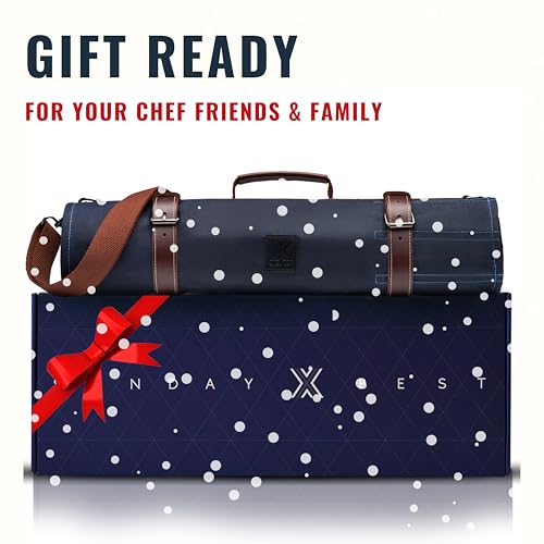 Professional Chef Knife Roll Bag - 12-Slot Waxed Canvas Knife Bag for Knives and Tools - Durable Water-Resistant Chef Roll - Essential Travel Knife Bags for Chefs and Culinary Enthusiasts - Image 7