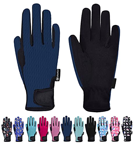 ChinFun Kids Horse Riding Gloves Child Summer Gloves Cycling Gloves Perfect for Cycling Riding Running Spring Outdoor Activities Cool Mesh Deep Blue Size S 6-8