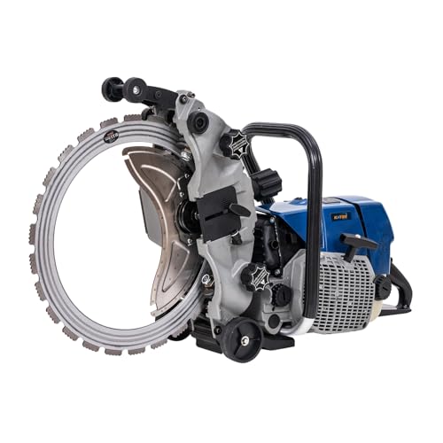 KATSU Tools Petrol Ring Saw, 5000W Powerful Gasoline Concrete Saw, 400mm Disc Cutter, 290mm Cutting Depth, in Toolbox, for Construction, Demolition & Precision Cutting Tasks