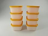 Original Tupperware TUPPERWARE 450 ml (8) Gefrier-Behälter Eis-Kristall Eiskristall weiß-orange 29494