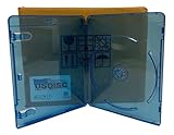 USDISC Blu-ray Cases Standard 12mm, Single 1 Disc, Clear Blue, Pack of 100