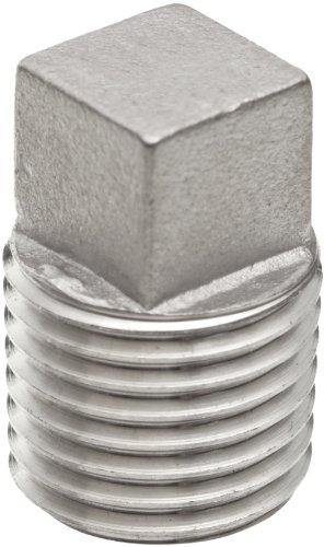 Stainless Steel 304 Cast Pipe Fitting, Square Head Solid Plug, Class 150, 1/8