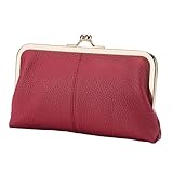 Monedero de piel sintética de 20,5 x 4 x 12 cm | Bolso de mano con cierre de beso | Portatarjetas de gran capacidad, exquisito y elegante monedero para mujer | para niñas, color negro, gris, azul