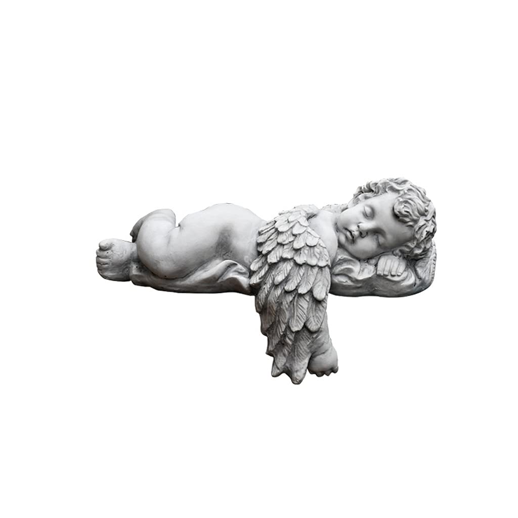 Kartka z życzeniami Outdoor Garden Angel Sculpture Decoration Courtyard Sleeping Posture Art Decor, używana na tarasie trawnik balkon dekoracja ozdoby świąteczne karta