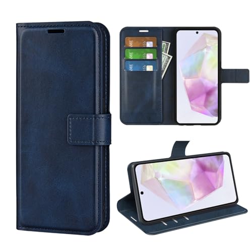 Étui pour Samsung Galaxy A36 5G et A56 5G avec porte-cartes et fermeture magnétique bleu