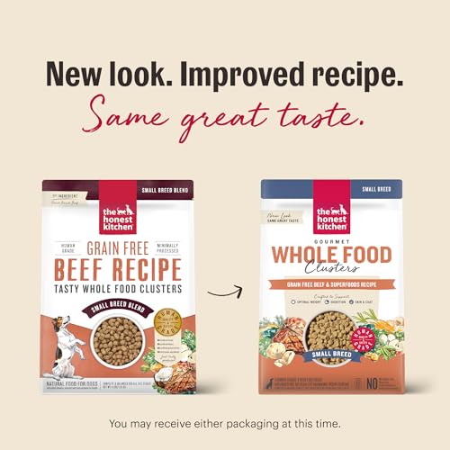 Image of The Honest Kitchen Whole Food Clusters Small Breed Grain Free Beef Dry Dog Food, 4 lb Bag