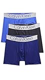 Calvin Klein Men's Underwear Men's Steel Micro Boxer Briefs, Dark Midnight/Mink/Cobalt Water, Medium