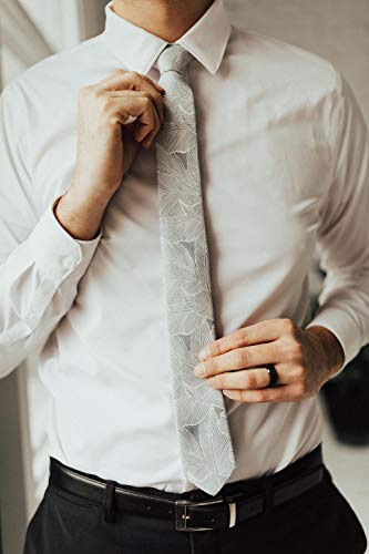 Image of DAZI Men's Skinny Tie Floral Print Cotton Necktie, Great for Weddings, Groom, Groomsmen, Missions, Dances, Gifts.