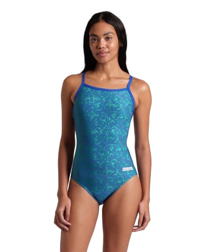 Maillot de bain 1 pièce femme Arena Abstract Tiles Light Drop Back Royal taille 52